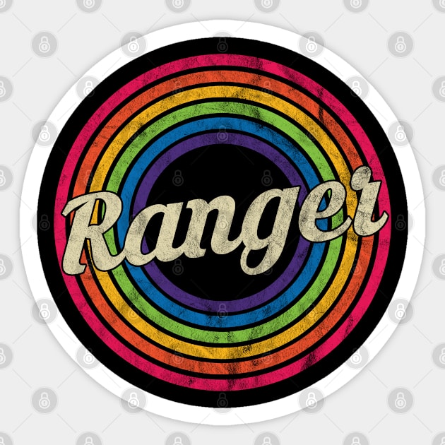 Ranger - Retro Rainbow Faded-Style Sticker by MaydenArt